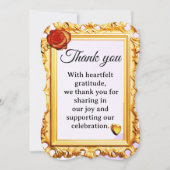 エレガントなゴールドフレームアニバーサリー サンキューカード (正面)