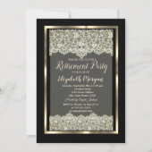 エレガントなゴールドフレームレース引退 招待状 (正面)