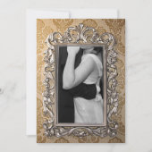 エレガントなゴールドフレーム写真ウェディング招待状 招待状 (正面)