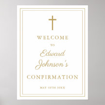 エレガントなゴールドフレーム確認歓迎看板