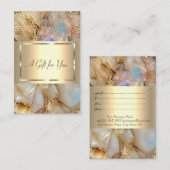 エレガントなゴールドフレーム, コンフェッティ, カラフルな大理石 割引カード (正面/裏面)