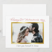 エレガントなゴールドフレーム バレンタイン | あなたの写真 シーズンカード (正面/裏面)