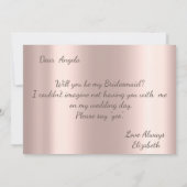 エレガントなゴールドフレーム ローズゴールドのウェディングパーティーカード 招待状 (裏面)