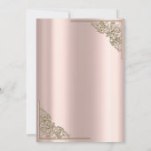 エレガントなゴールドフレーム ローズゴールド 50歳の誕生日パーティー 招待状 (裏面)