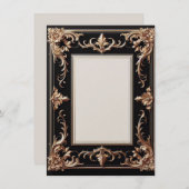 エレガントなゴールドフレーム 招待状 (正面/裏面)