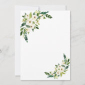 エレガントなゴールドフレーム 白い花の咲く洗礼 招待状 (裏面)