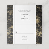 エレガントなゴールドブラック大理石結婚式 プレイスカード (外部開封)