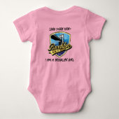 エレガントなゴールドブルックリンロゴデザイン ベビーボディスーツ (裏面)