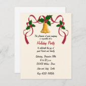 エレガントなゴールドベルホリデー招待状 招待状 (正面/裏面)