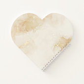 エレガントなゴールドベージュの水彩ハート型スパイラル ノートブック (裏面)