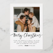 エレガントなゴールドホイル アーチ写真 ホリデーカード 箔シーズンカード (裏面)