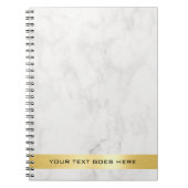 エレガントなゴールドホワイト大理石クラシックテンプレートスパイラル ノートブック (正面)