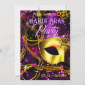 エレガントなゴールドマスク 招待状 (正面)