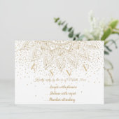 エレガントなゴールドマンダラのコンフェッティデザイン 招待状 (スタンド正面)