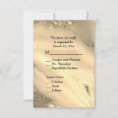 エレガントなゴールドマーブルアゲートの出欠返信カード（メニュー選択付き） 出欠カード (正面)