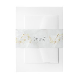 エレガントなゴールドマーブル ウェディング ベリー バンド 招待状ベリーバンド