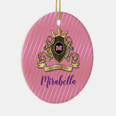 エレガントなゴールドモノグラムの陶芸装飾品 セラミックオーナメント (右)