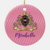 エレガントなゴールドモノグラムの陶芸装飾品 セラミックオーナメント (裏面)