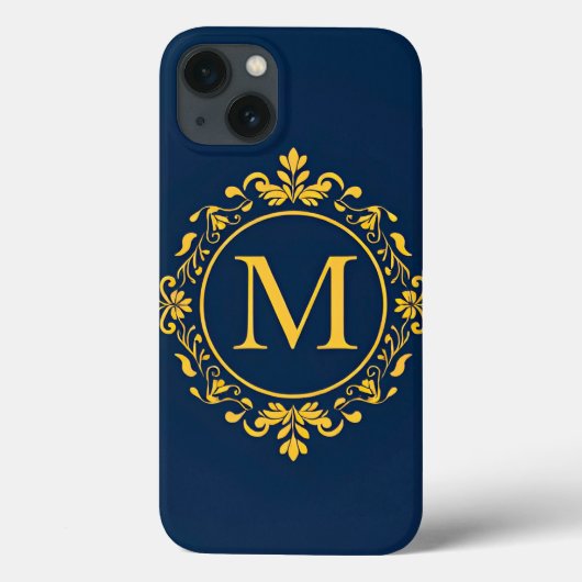 エレガントなゴールドモノグラムデザイン Case-Mate iPhoneケース (裏面)