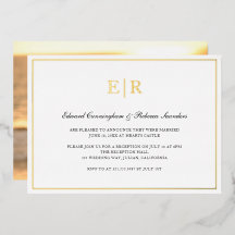 エレガントなゴールドモノグラム フォーマル ウェディング レセプション