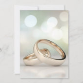 エレガントなゴールドリングのシンプルな結婚式招待状 招待状 (裏面)