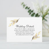 エレガントなゴールドリーフの結婚式披露宴の詳細 エンクロージャーカード (スタンド正面)