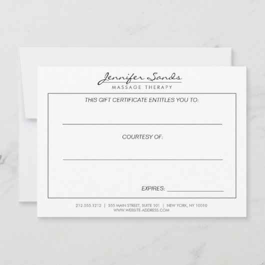 エレガントなゴールドリーフツリーパターン ギフト券 (裏面)