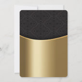 エレガントなゴールドレッドガラス クリスマスオフィスパーティー 招待状 (裏面)