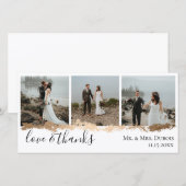 エレガントなゴールドヴェイン 結婚式 フォト サンクス サンキューカード (正面/裏面)