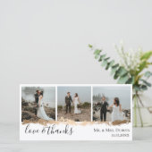 エレガントなゴールドヴェイン 結婚式 フォト サンクス サンキューカード (スタンド正面)