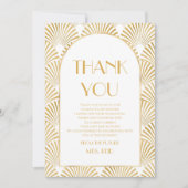 エレガントなゴールド幾何学アートデコ ブライズシャワー サンキューカード (正面)