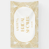 エレガントなゴールド幾何学アートデコ ブライダルシャワー 横断幕 (縦)