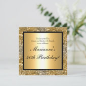 エレガントなゴールド箔のデザインが映える、どんなイベントにもぴったりな招待状 招待状 (スタンド正面)