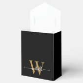 エレガントなゴールド箔のモダンなイニシャル名スクリプト フェイバーボックス (オープン)