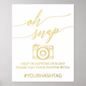 エレガントなゴールド箔カリグラフィー オースナップ 箔ポスター (正面)