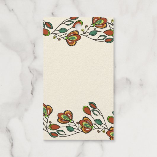 エレガントなゴールド箔 フラワーデザインギフトタグ - カスタマイズ可能 ギフトタグ