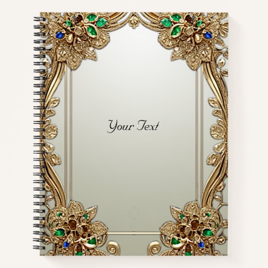 エレガントなゴールド装飾ノートブック ノートブック (正面)
