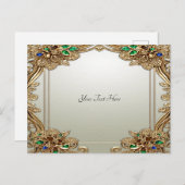 エレガントなゴールド装飾ポストカード ポストカード (正面/裏面)