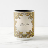 エレガントなゴールド装飾花模様マグ マグカップ (中央)