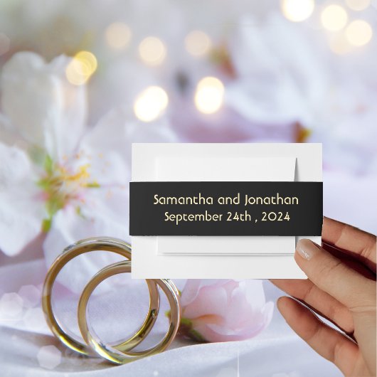 エレガントなゴールド アールデコ ヴィンテージ インビテーション 招待状ベリーバンド