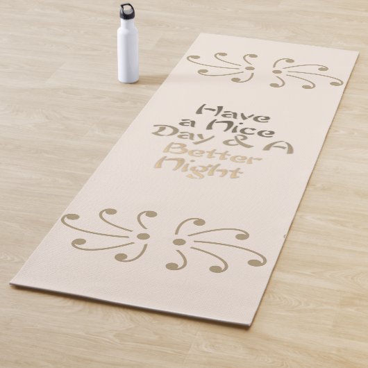 エレガントなゴールド＆クリーム 「より良い夜」瞑想 ヨガマット (インサイチュ)