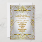 エレガントなゴールド＆シルバーの結婚式招待状 – 繊細で豪華なデザイン 招待状 (裏面)