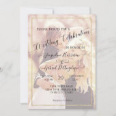 エレガントなゴールド シンプル ミニマル スクリプト ウェディング フォト I 招待状 (正面)