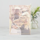 エレガントなゴールド シンプル ミニマル スクリプト ウェディング フォト I 招待状 (スタンド正面)