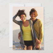 エレガントなゴールド タイポグラフィー グリーン フォト ウェディング 招待状 (裏面)