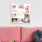 エレガントなゴールド ファミリー フォト コラージュ 母の日 キャンバスプリント (インサイチュ (リビング))