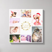 エレガントなゴールド ファミリー フォト コラージュ 母の日