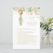 エレガントなゴールド フラワー オーバー・オア・アンダー ベビーシャワー ゲーム (スタンド正面)