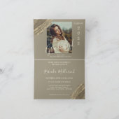 エレガントなゴールド ブラウン グリーン 卒業パーティーの写真 招待状 (内部)