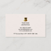 エレガントなゴールド＆ブラウン ベージュのストライプ 名刺 (裏面)